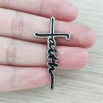Faith Cross Enamel Pin Badge for Brooch