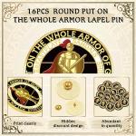 Christian Armor Lapel Pins Set - 16 Pcs