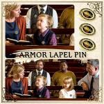 Christian Armor Lapel Pins Set - 16 Pcs