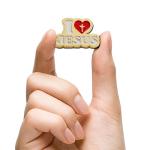 Gold Cross Lapel Pins for Men Women Jesus Love