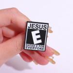 Enamel Cross Letter Brooch Set - Religious Jewelry