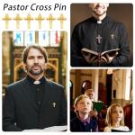 Bulk Gold Cross Pins with Cards and Bags