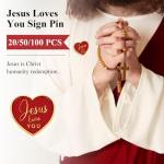 100 Pcs Religious Jesus Pins Set for Christian Favors