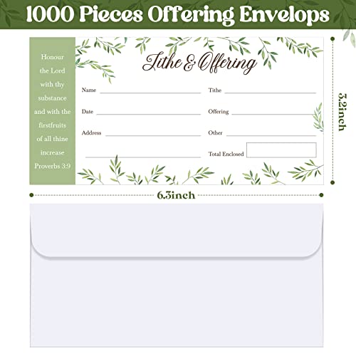 1000 Church Offering Envelopes for Tithes and Donations