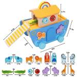 Wooden Noah's Ark Animal Shape Sorter Toy, Baptism Gifts