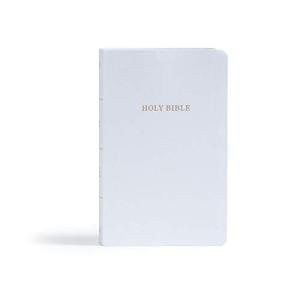 KJV White Imitation Leather Bible, Red Letter Gospel