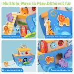 Wooden Noah's Ark Animal Shape Sorter Toy, Baptism Gifts