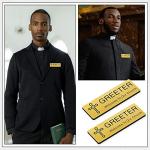 Church Greeter Name Tag Set: Cross Design, Reusable
