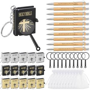 30 Pc Christian Gift Set: Bibles, Keychains, Pens & More
