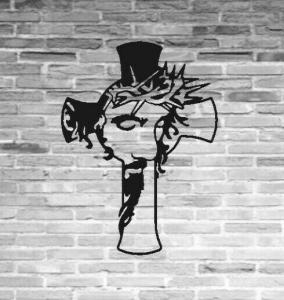 Metal Jesus Cross Wall Art Religious Decor Sign