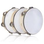 Adults' 8" Hand Held Tambourine with Metal Jingles
