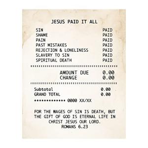 Jesus Paid All" Wall Art Print - Inspirational, Christian