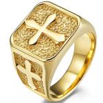 Stainless Steel Signet Style Christian Cross Ring
