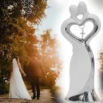 Christian Wedding Statue with Cross & Heart Poem