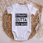 Holy Water Onesie: Baby Baptism Gift Bodysuit