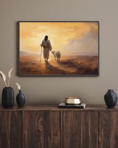 Jesus and the Lost Lamb Christian Canvas Print
