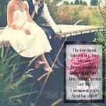 Christian Wedding Statue with Cross & Heart Poem