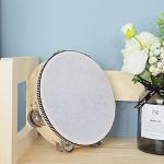 Adults' 8" Hand Held Tambourine with Metal Jingles