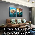 2 Pieces Framed Jesus Wall Art Set, Blue Ocean