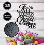 Christ Metal Wall Art: Philippians 4:13, 17"X13" Home Decor