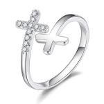 925 Sterling Silver Cross Ring for Women, Inspirational Easter Gift