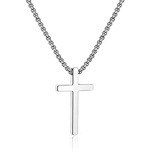 Stainless Steel Cross Pendant Necklace - Christian Gifts Men