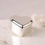 Personalized Heart Jewelry Keepsake Box with Engraved Cross