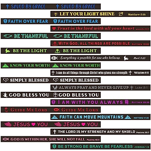 IDREAMBAND 20pc Bible Verse Silicone Wristbands, Inspirational Faith