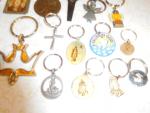 Vintage Religious Crosses, Jesus, Angels Key Chains - Set of 36