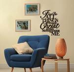 Christ Metal Wall Art: Philippians 4:13, 17"X13" Home Decor