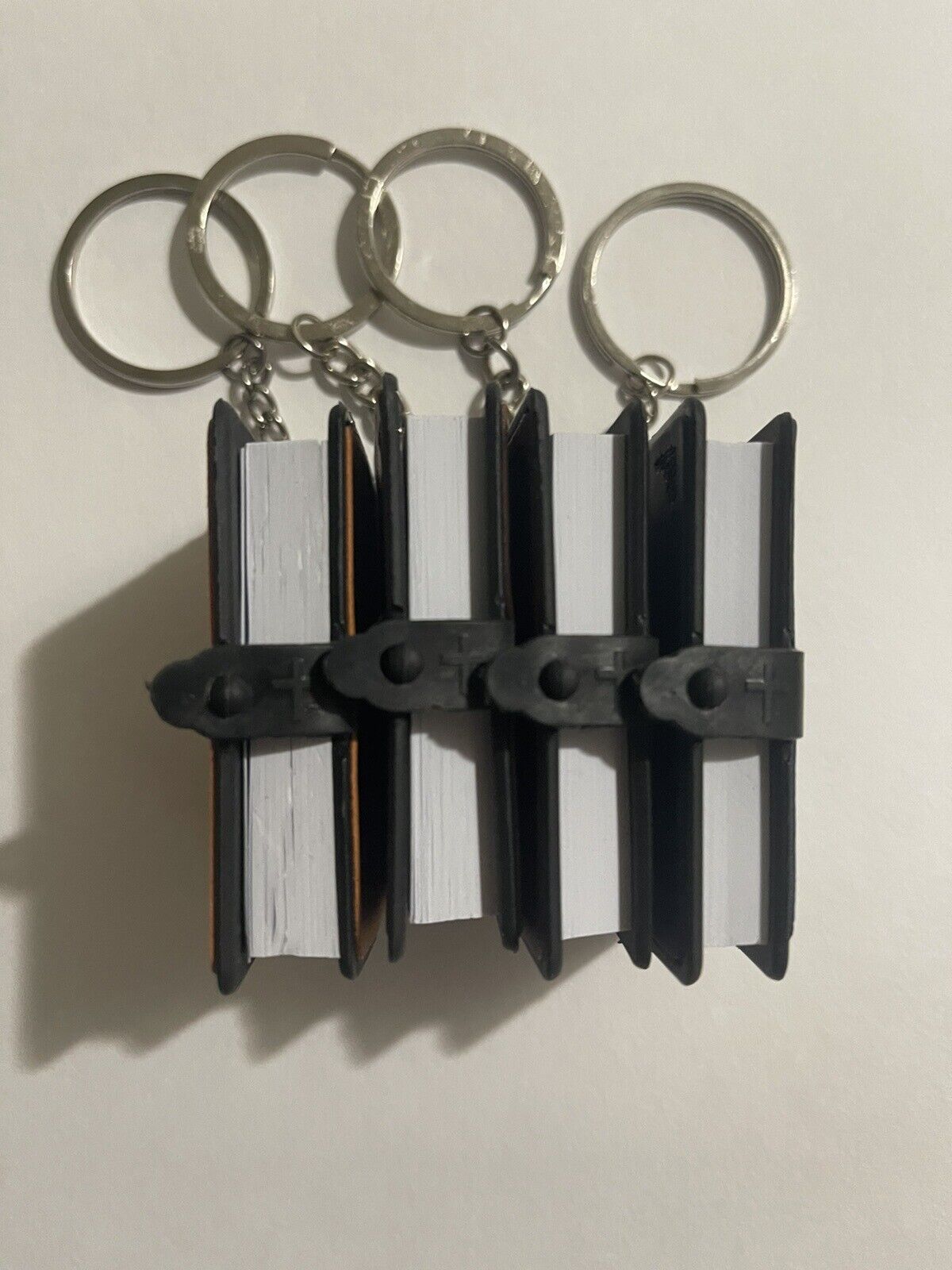 Mini Leather Holy Bible Keychain with Jesus Cross