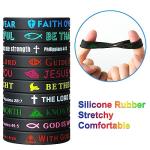IDREAMBAND 20pc Bible Verse Silicone Wristbands, Inspirational Faith