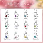 Heart Cross Birthstone Necklace for Girl - Baptism & Communion Gift
