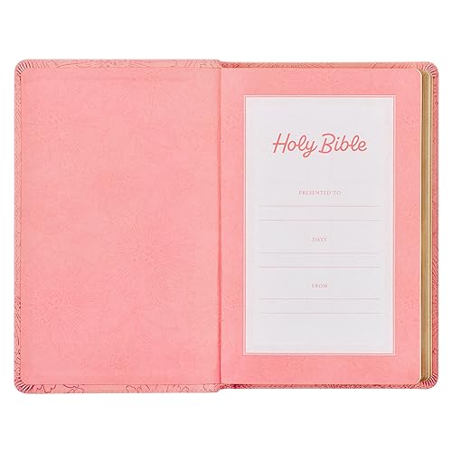 Gift Edition KJV Bible in Pink Floral Faux Leather