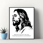 Framed Jesus Wall Art: Christian Home Serenity Decor