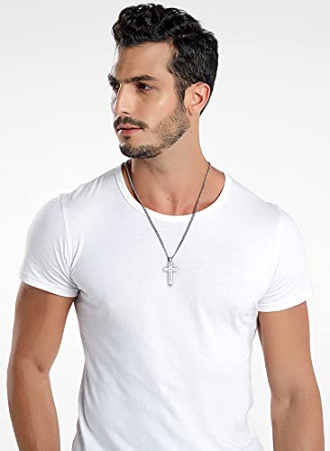Inspirational Bible Verse Cross Necklace for Men - Isaiah
