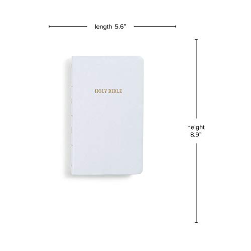 KJV White Imitation Leather Bible, Red Letter Gospel
