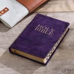 Purple Faux Leather KJV Holy Bible Thumb Index