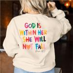 VILOVE Christian Sweatshirt: God Within Her Inspirational Blouse