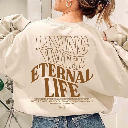 Living Water Eternal Life Christian Women's Graphic Hoodie