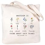 Wildflower Bible Verse Tote Bag - Christian Gifts