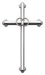 Silver Metal Entwined Rings Wedding Wall Cross 8