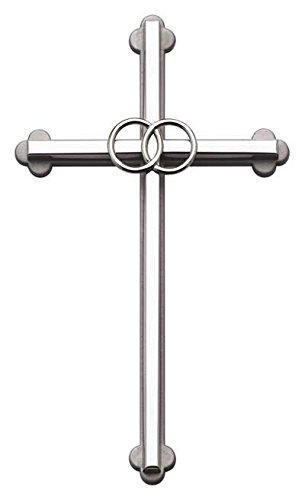 Silver Metal Entwined Rings Wedding Wall Cross 8