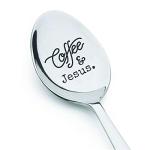 Stainless Silver Engraved Spoon | Religious Gift for Coffee-loving Parents