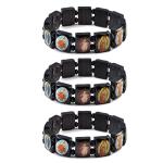 Religious Wooden Bracelet Set - Jesus and Saints