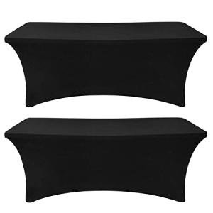 SEPARO - Black Fitted 6FT Rectangle Tablecloth Set
