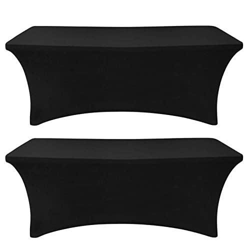 SEPARO - Black Fitted 6FT Rectangle Tablecloth Set