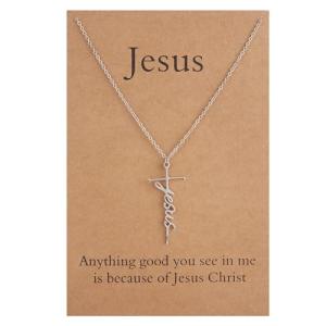 Jesus Cross Pendant Necklace: Religious Jewelry for Women