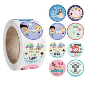 500pcs Christian Bible Stickers for Kids - 1 Inch