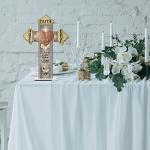 Faith Hope Love Marriage Table Cross with Bible Verse